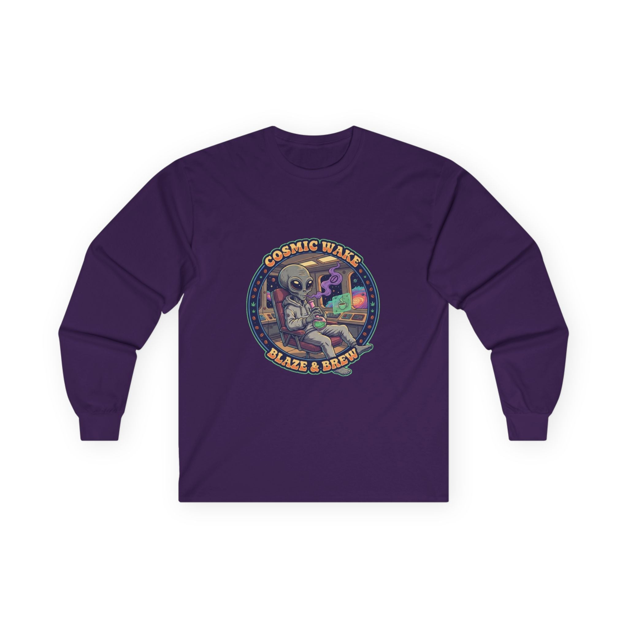 Long Sleeve Tee - Cosmic Wake n Bake Design