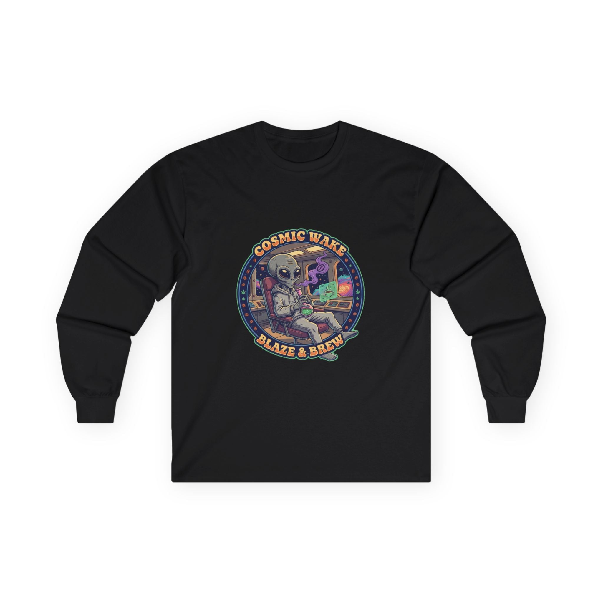 Long Sleeve Tee - Cosmic Wake n Bake Design