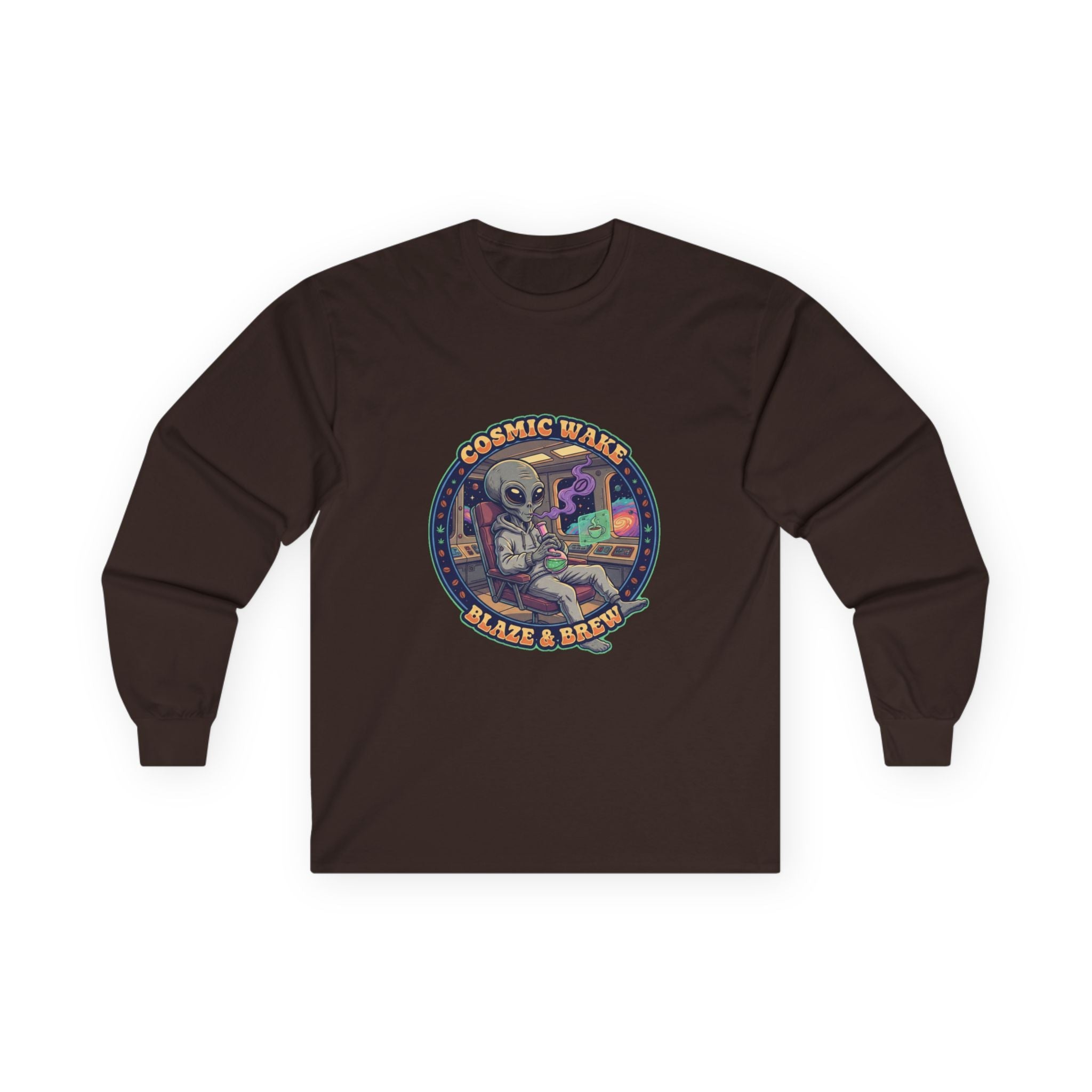 Long Sleeve Tee - Cosmic Wake n Bake Design
