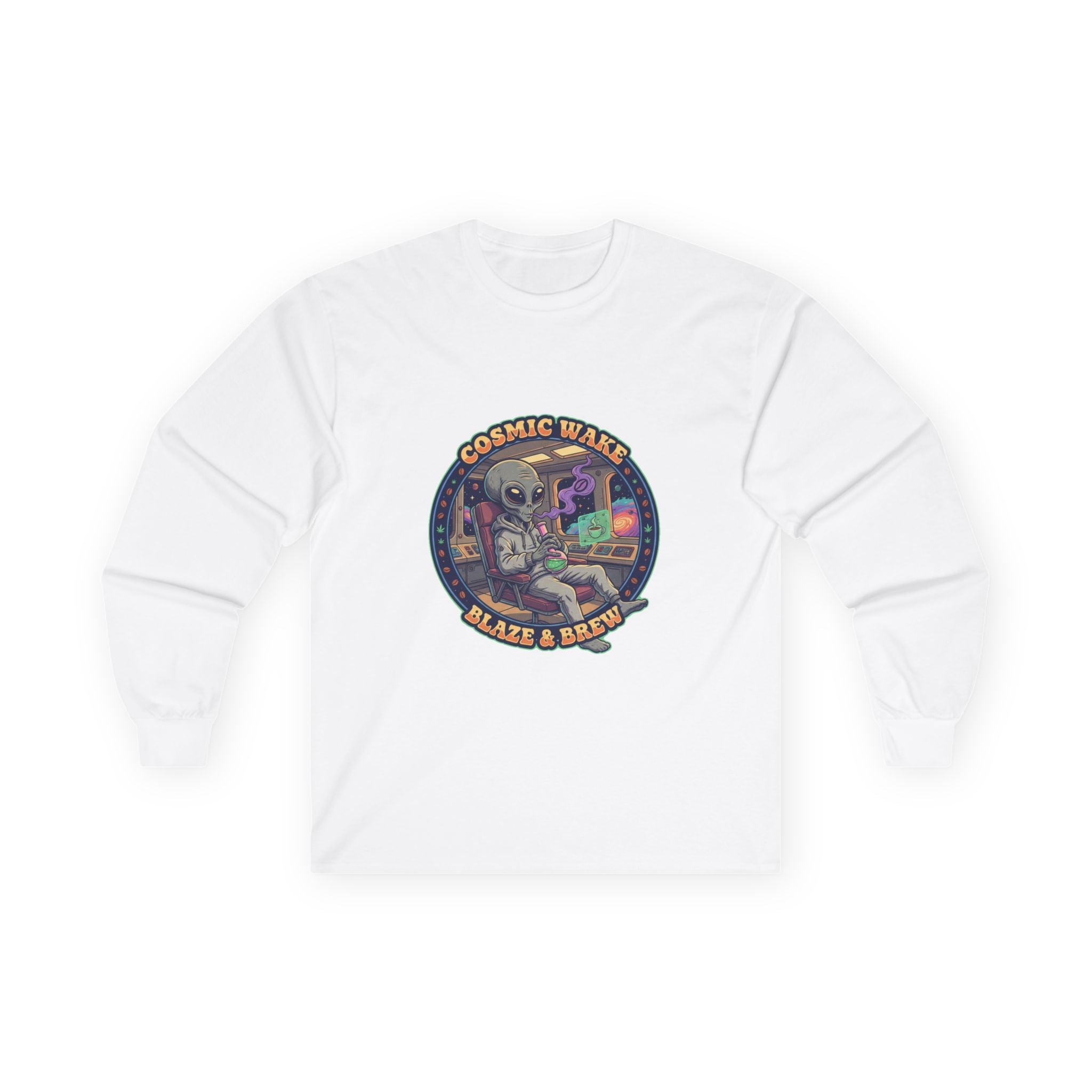 Long Sleeve Tee - Cosmic Wake n Bake Design