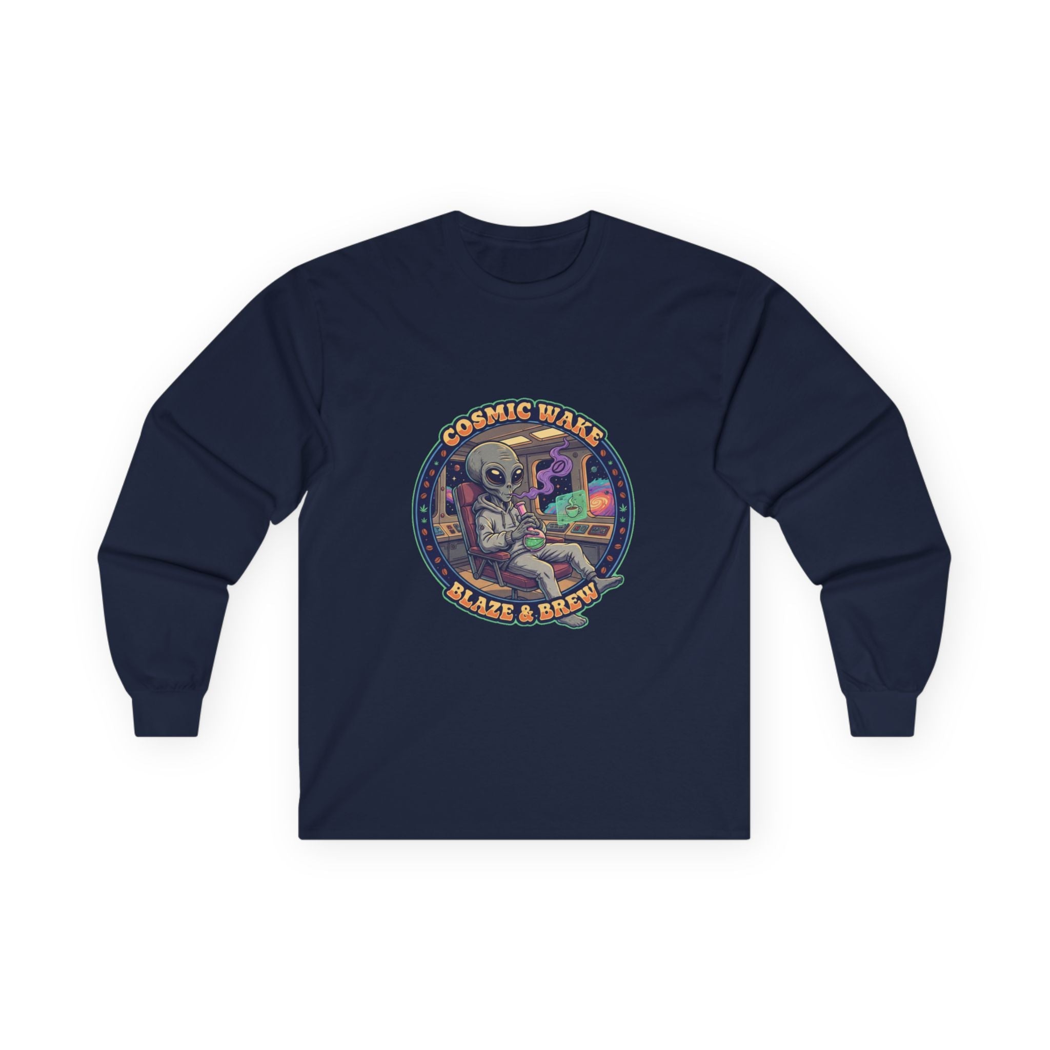 Long Sleeve Tee - Cosmic Wake n Bake Design