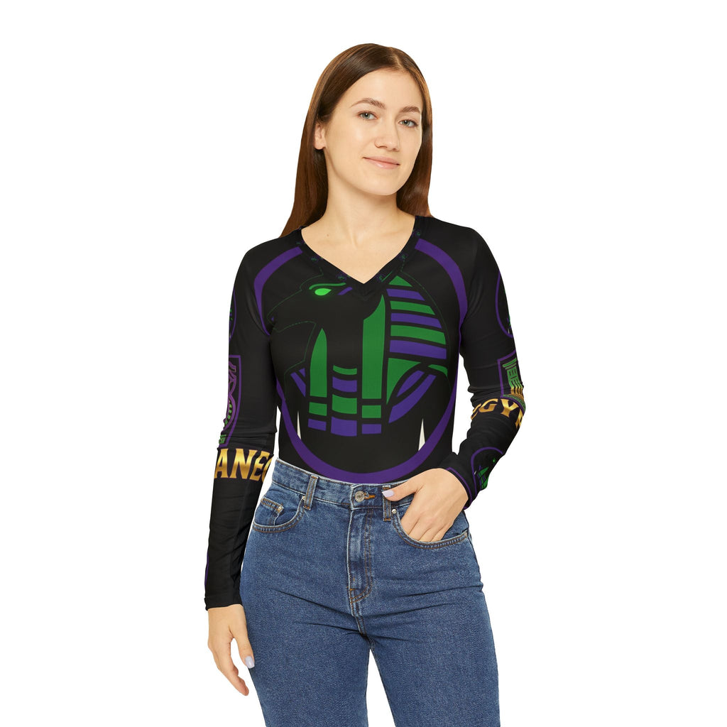 Long Sleeve V-neck Egypt Inspired Shirt Printify