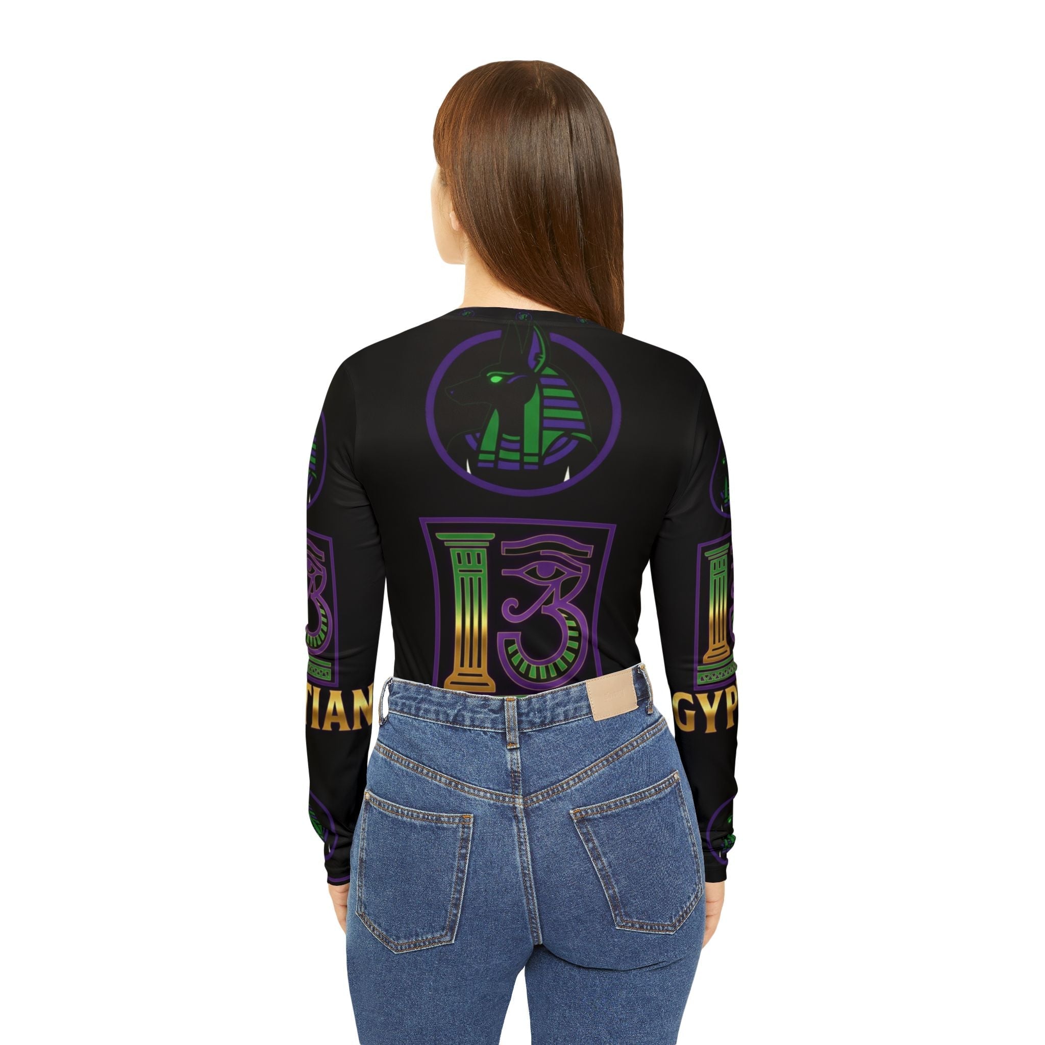 Long Sleeve V-neck Egypt Inspired Shirt Printify