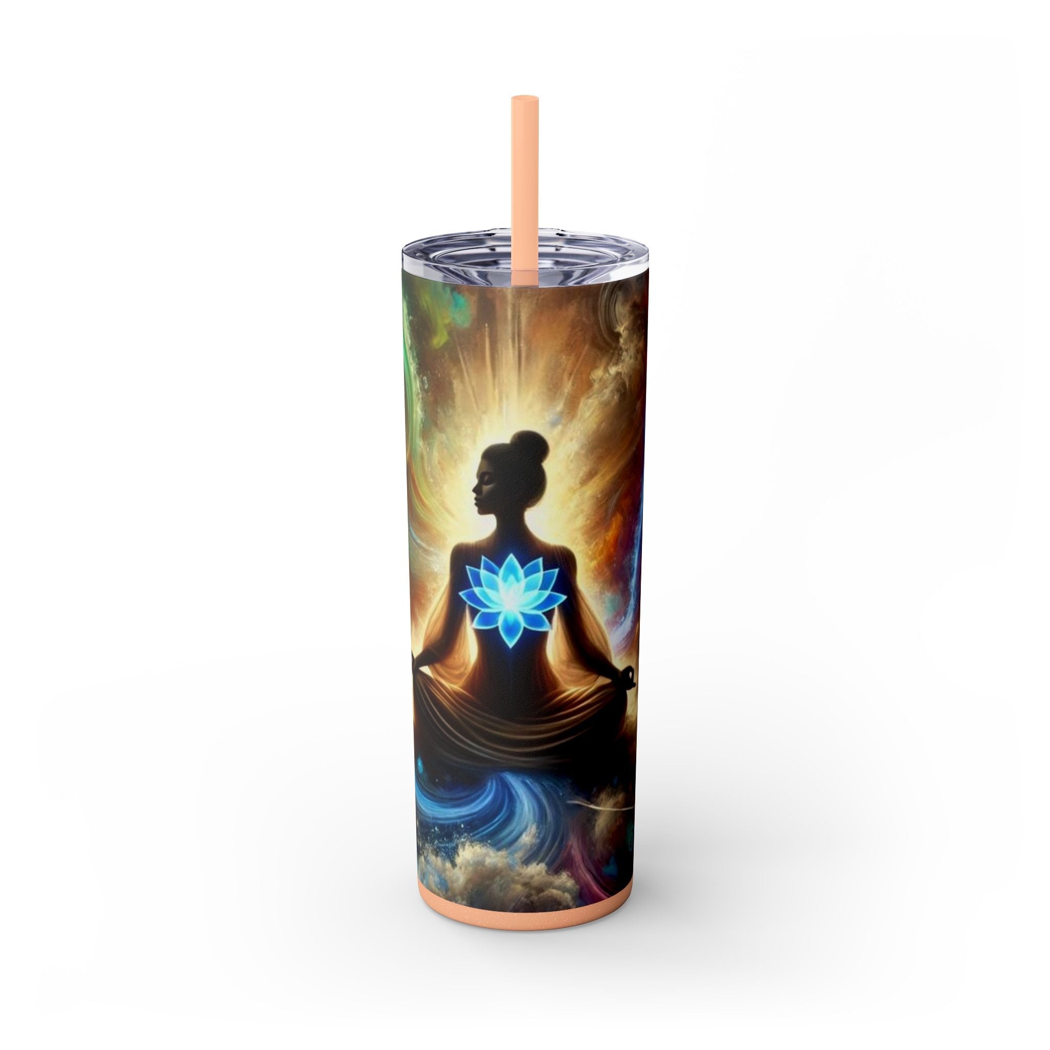 Meditation Lotus Skinny Tumbler - 20oz Travel Cup, Yoga Water Bottle, Spiritual Gift, Eco-friendly Drinkware, Wellness Drink Tumbler, [...]