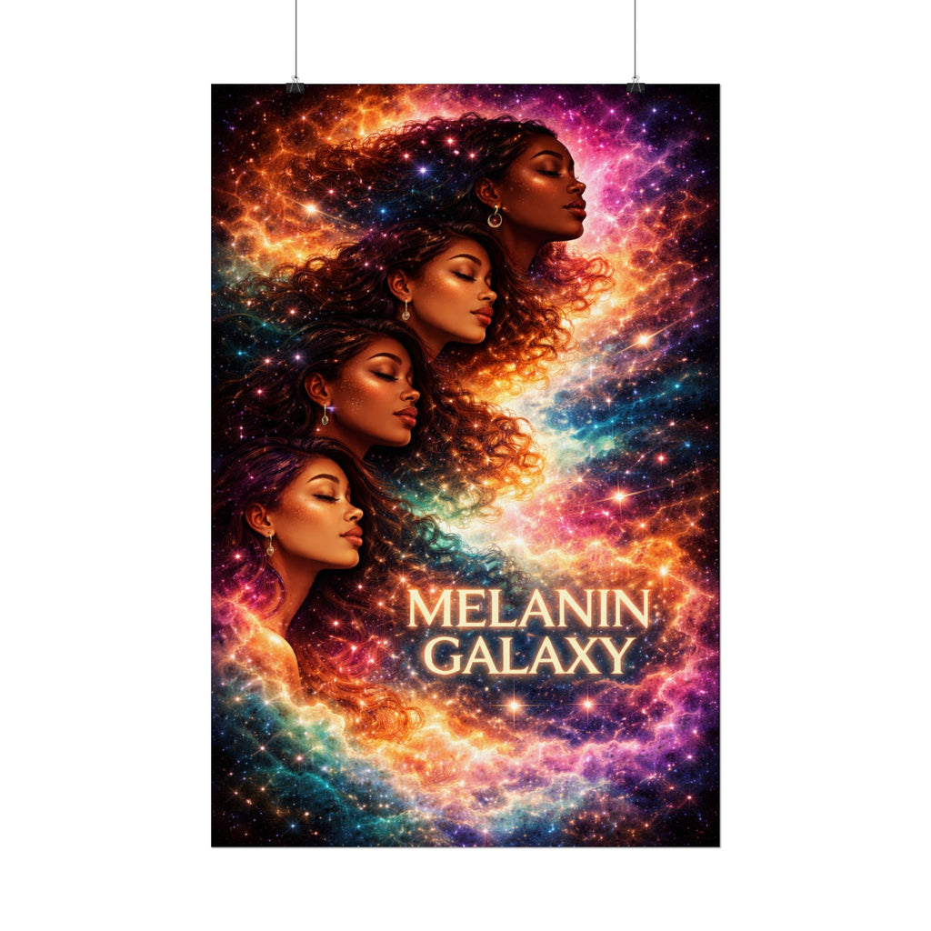 Melanin Galaxy Poster — Cosmic Afrocentric Wall Art Printify