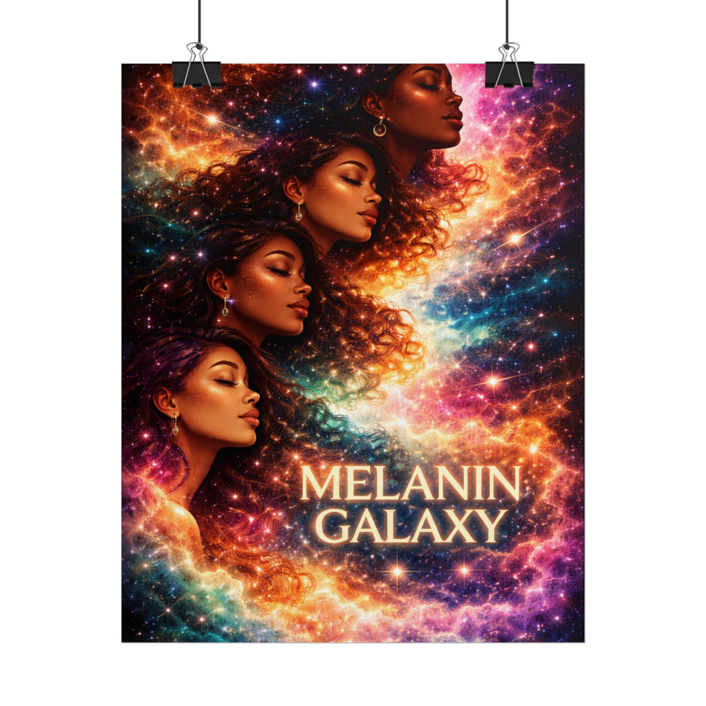 Melanin Galaxy Poster — Cosmic Afrocentric Wall Art Printify