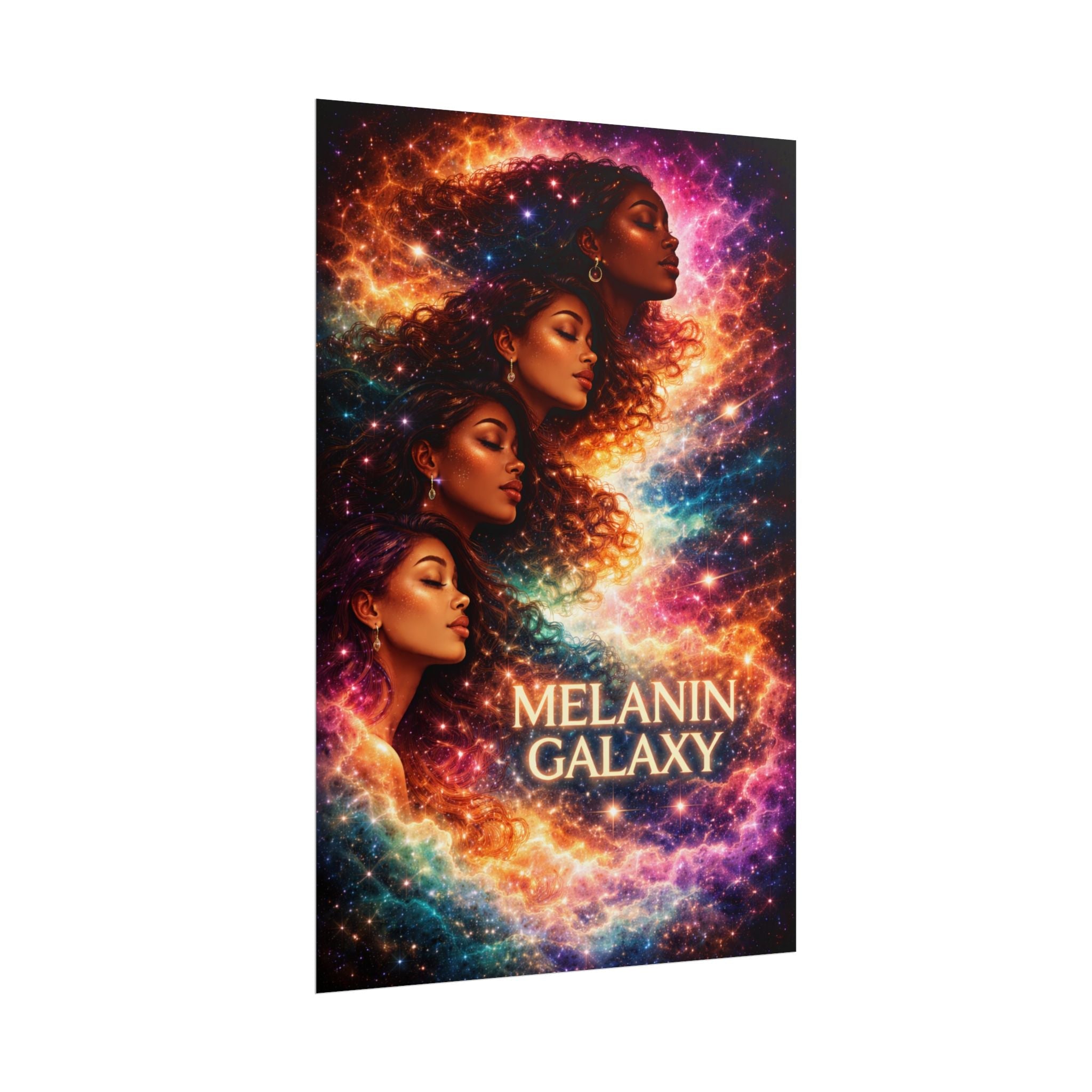 Melanin Galaxy Poster — Cosmic Afrocentric Wall Art Printify