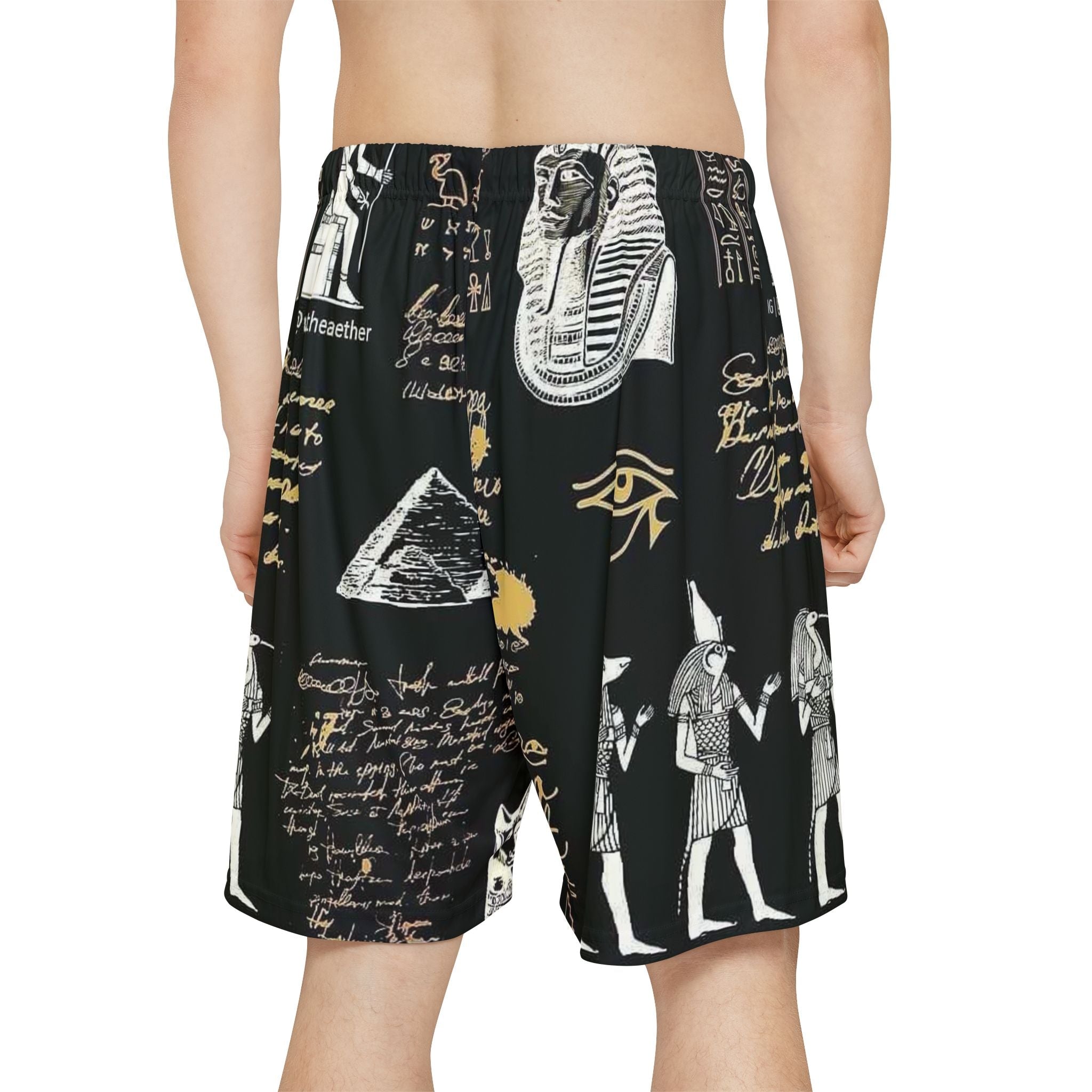 Men's Egyptian Hieroglyph Sports Shorts - Stylish Athletic Wear for Exercise & Leisure Printify