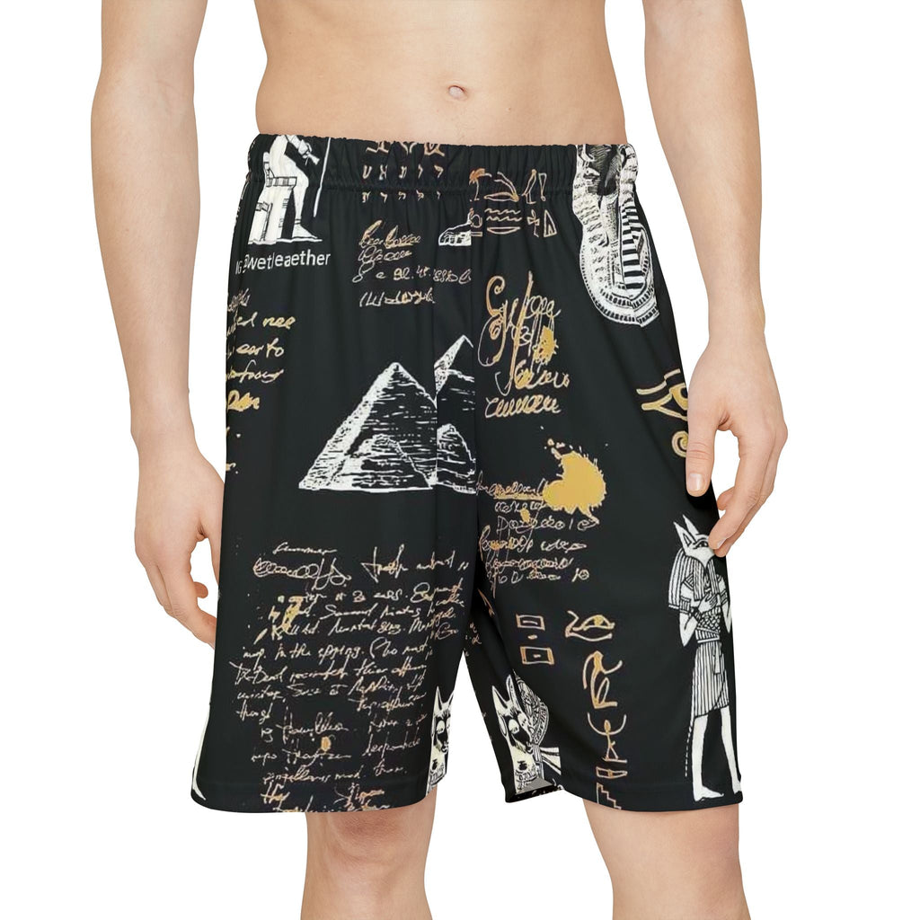 Men's Egyptian Hieroglyph Sports Shorts - Stylish Athletic Wear for Exercise & Leisure Printify