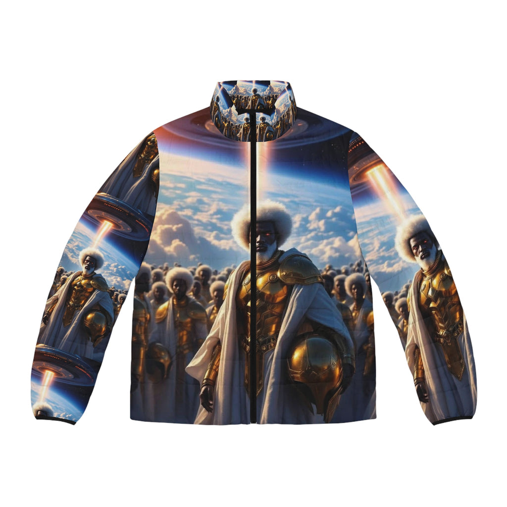 Men's Puffer Jacket — Galactic Royalty All-Over Print Printify