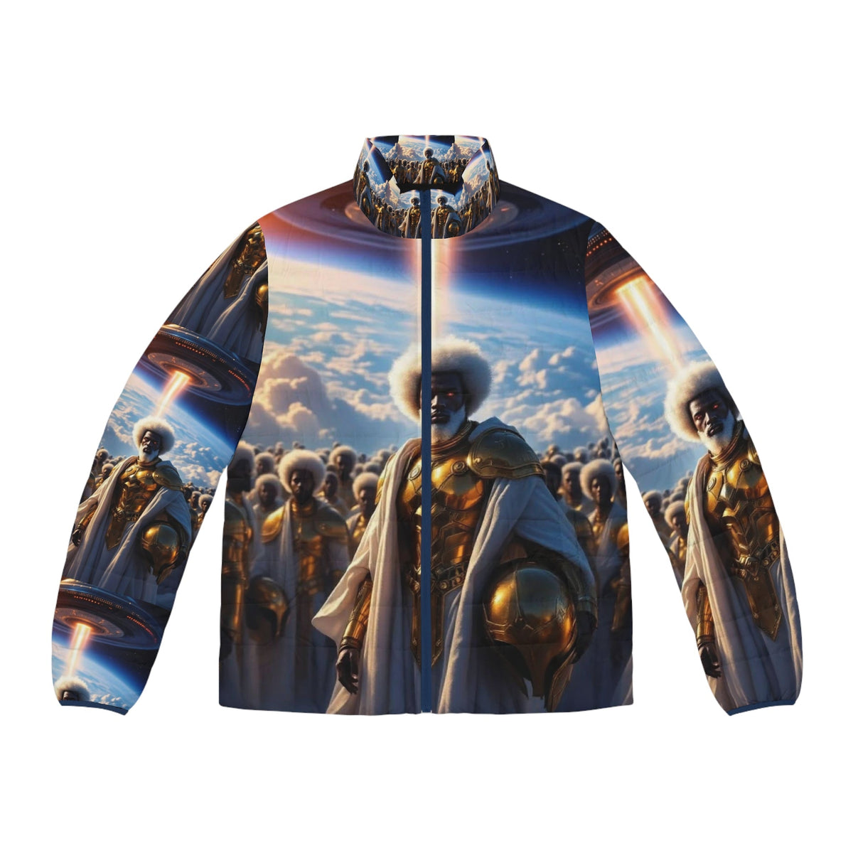 Men's Puffer Jacket — Galactic Royalty All-Over Print Printify