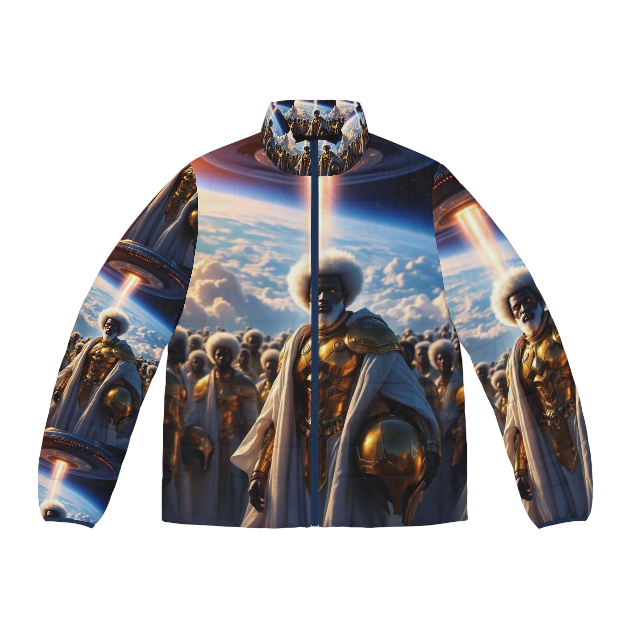 Men's Puffer Jacket — Galactic Royalty All-Over Print Printify