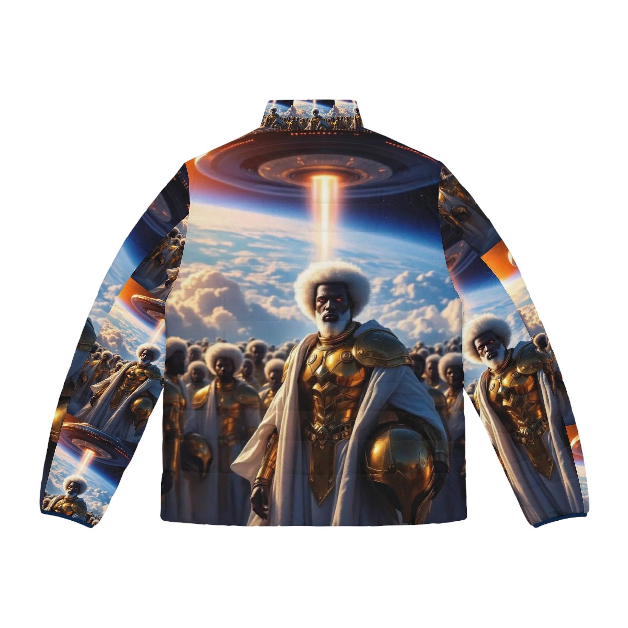 Men's Puffer Jacket — Galactic Royalty All-Over Print Printify
