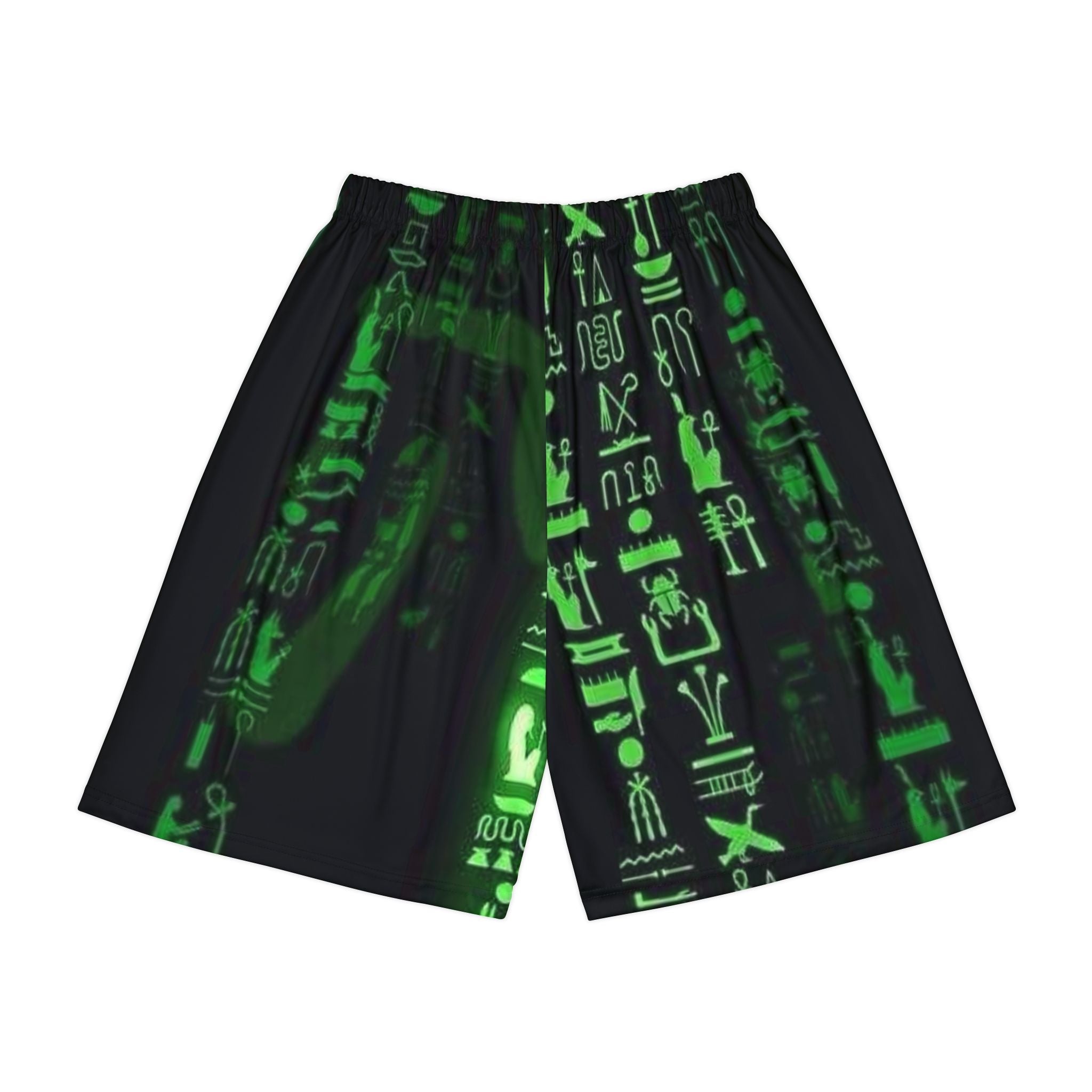 Men’s Sports Shorts with Glow-in-the-Dark Egyptian Hieroglyphs Printify