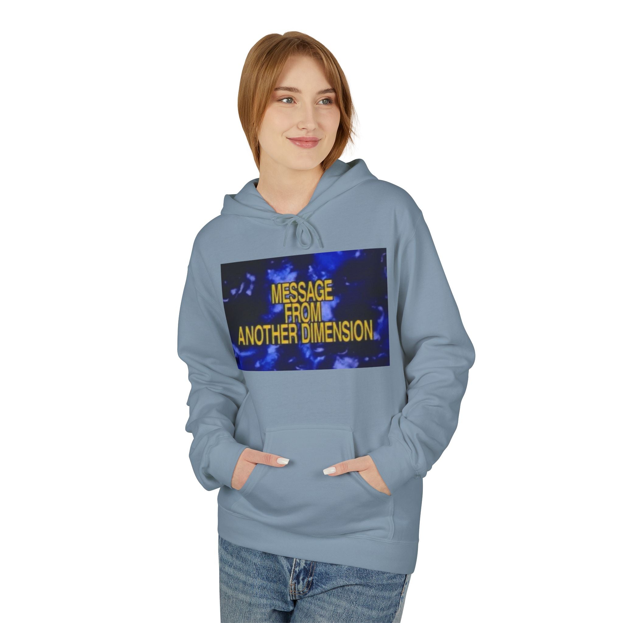 'Message From Another Dimension' Unisex Fleece Hoodie - Cozy and Unique