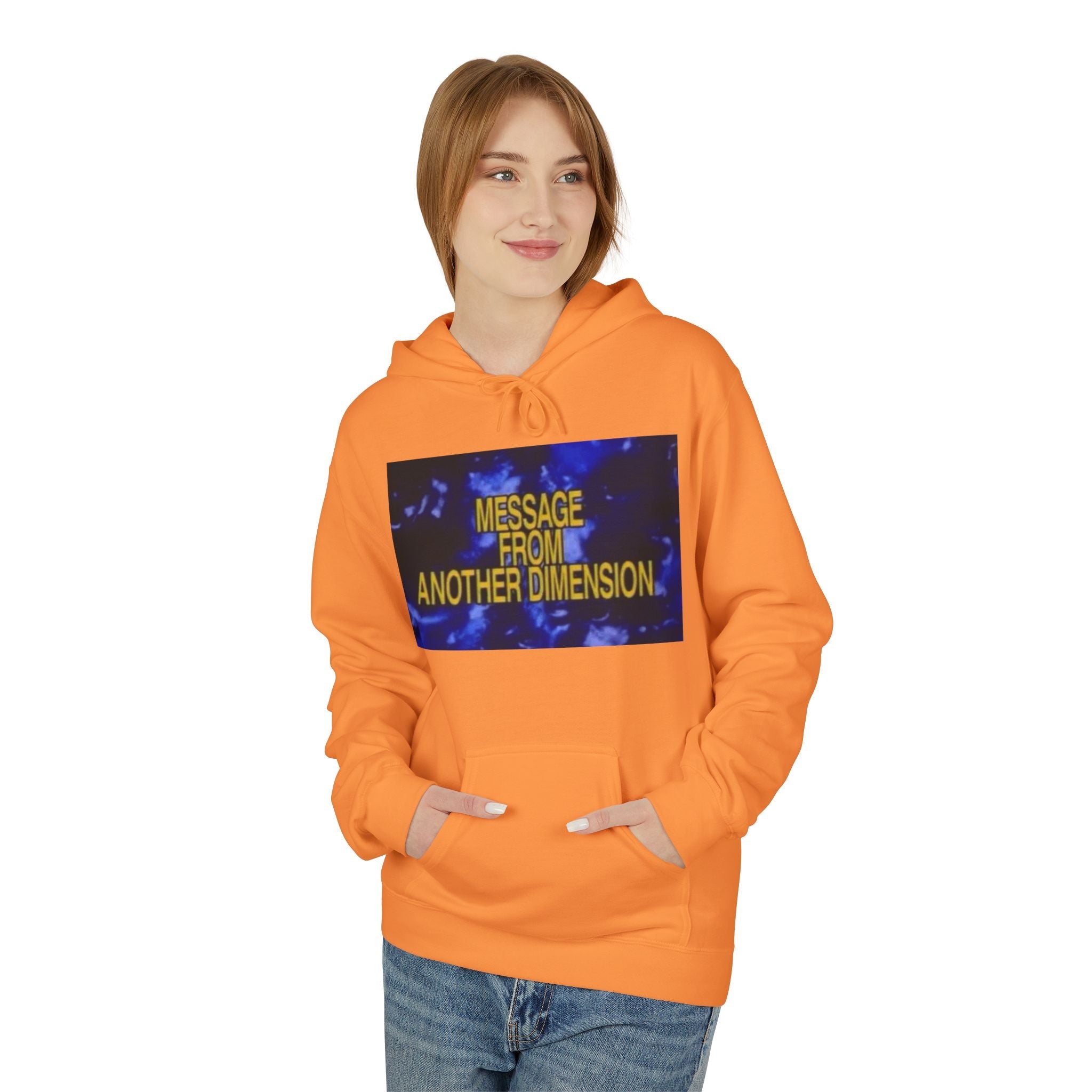 'Message From Another Dimension' Unisex Fleece Hoodie - Cozy and Unique