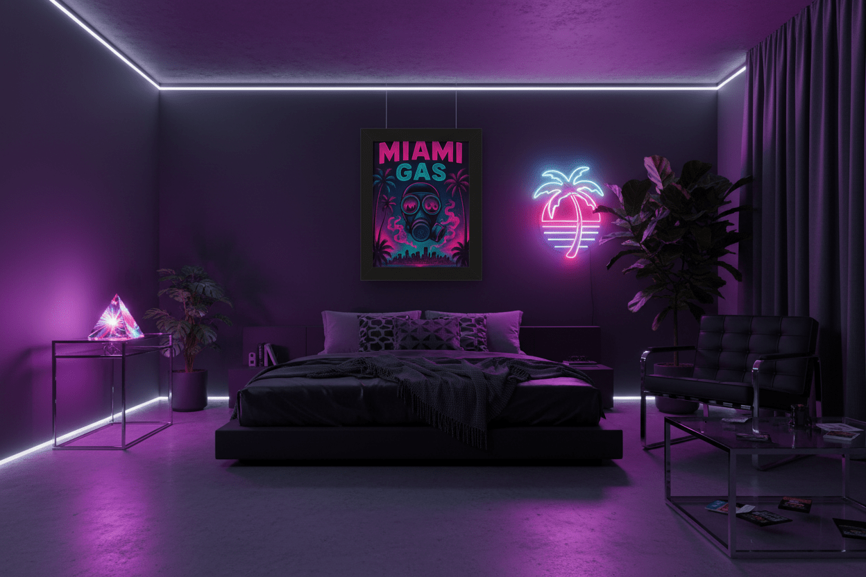 Neon Vaporwave Room