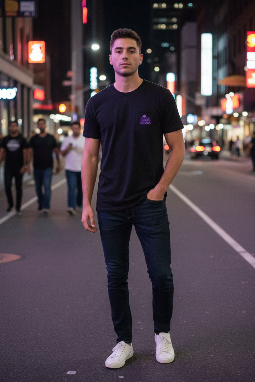 Midnight Frequency Front — Realistic Street Photo