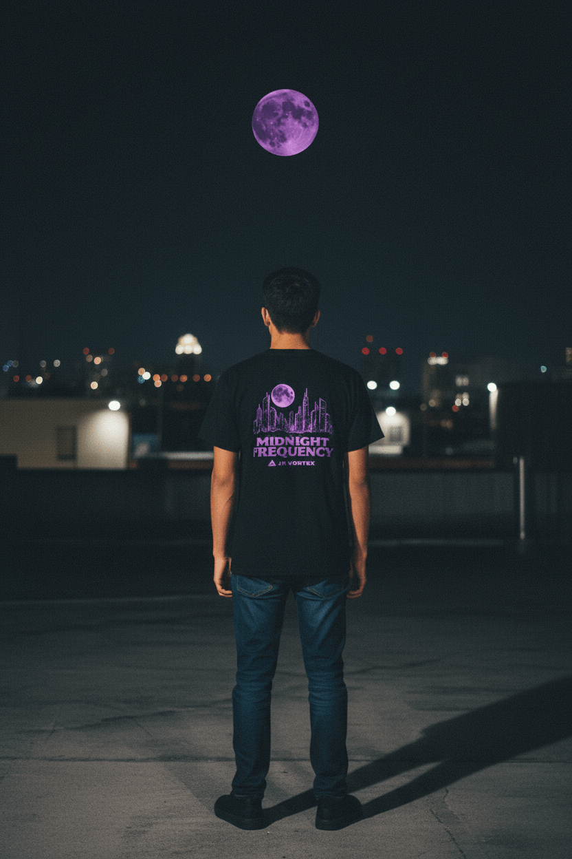Midnight Frequency — Realistic Back Print Street Photo