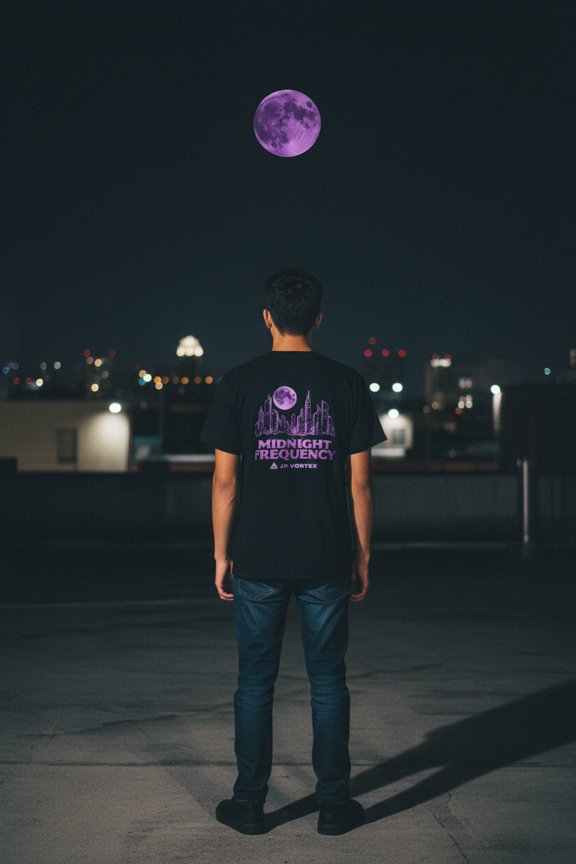 Midnight Frequency — Realistic Back Print Street Photo