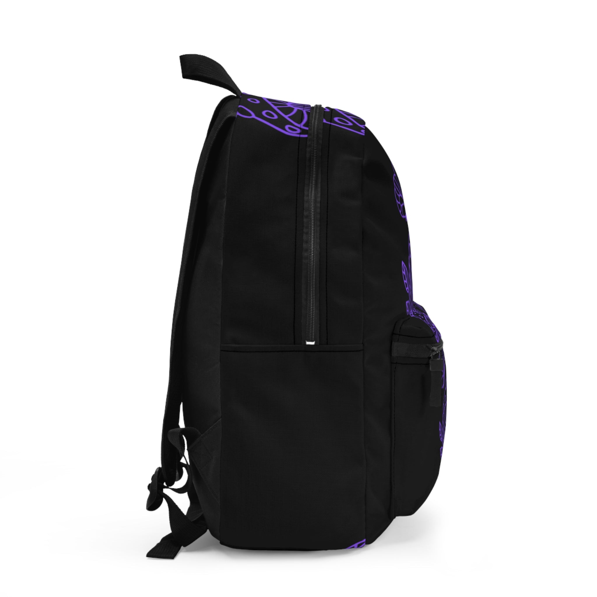 Boho Mushroom Backpack - Trendy Purple Floral Design, Perfect for School, Travel, Festivals, Nature Lovers, Eco-Friendly Printify