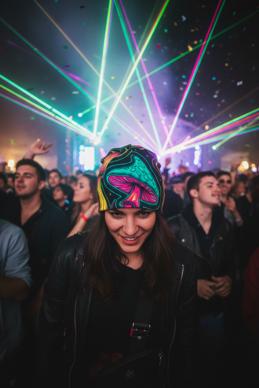 Mushroom Beanie Festival Rave Lifestyle