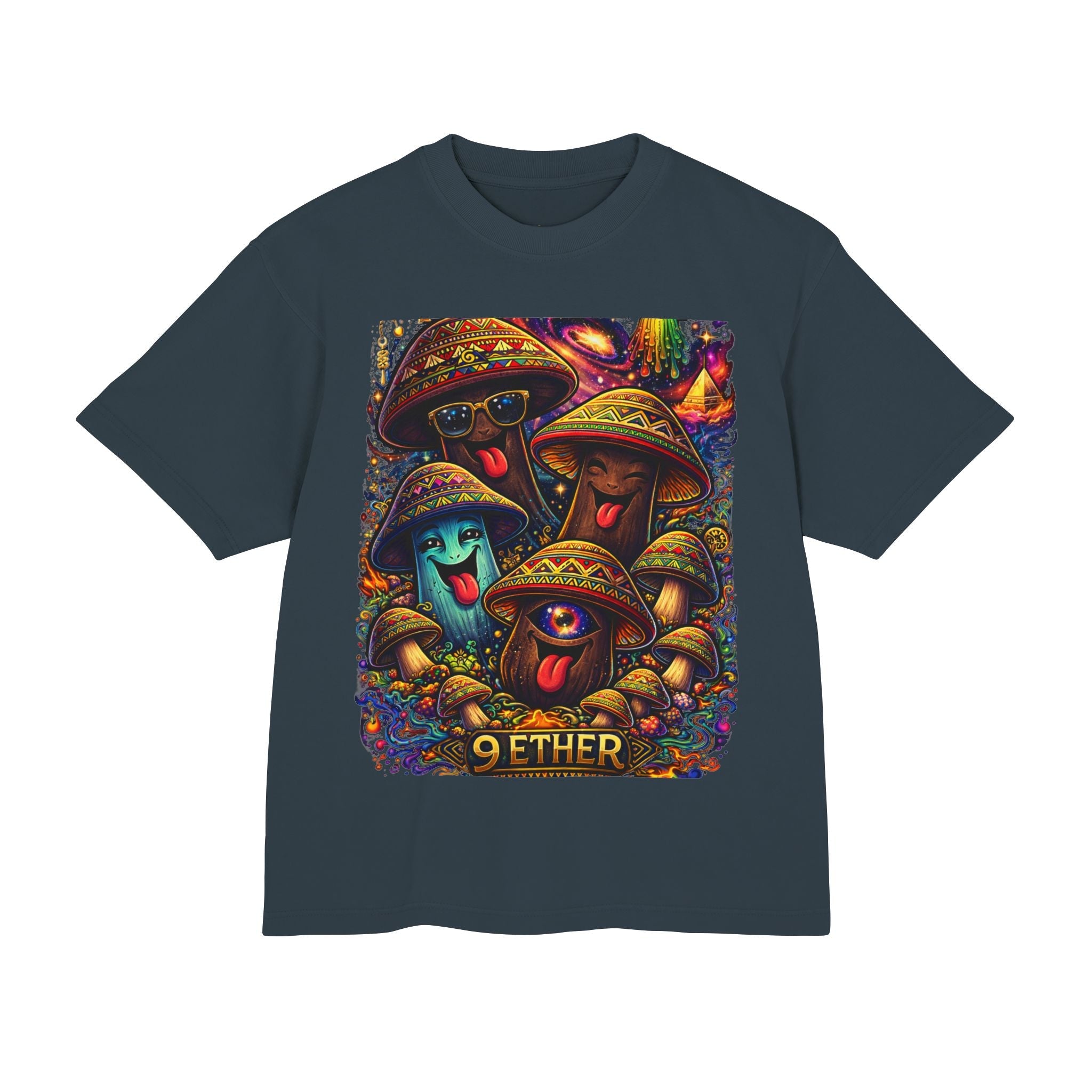 Mushroom Crew Graphic Tee — Psychedelic 9 Ether Art Shirt