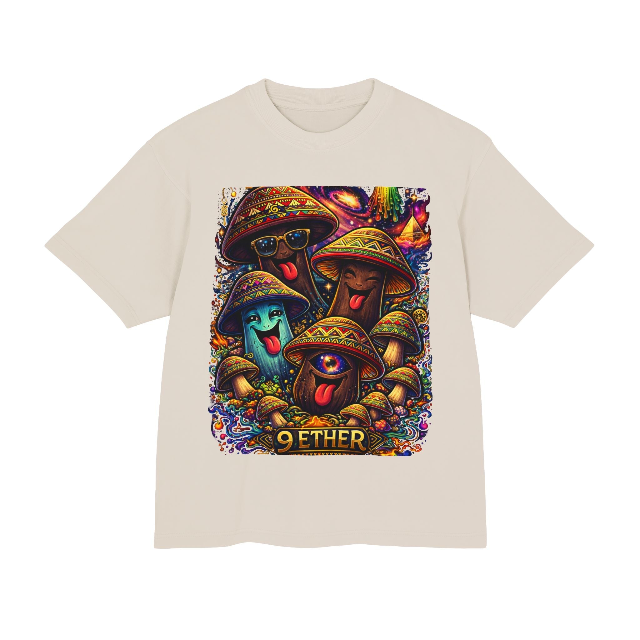 Mushroom Crew Graphic Tee — Psychedelic 9 Ether Art Shirt