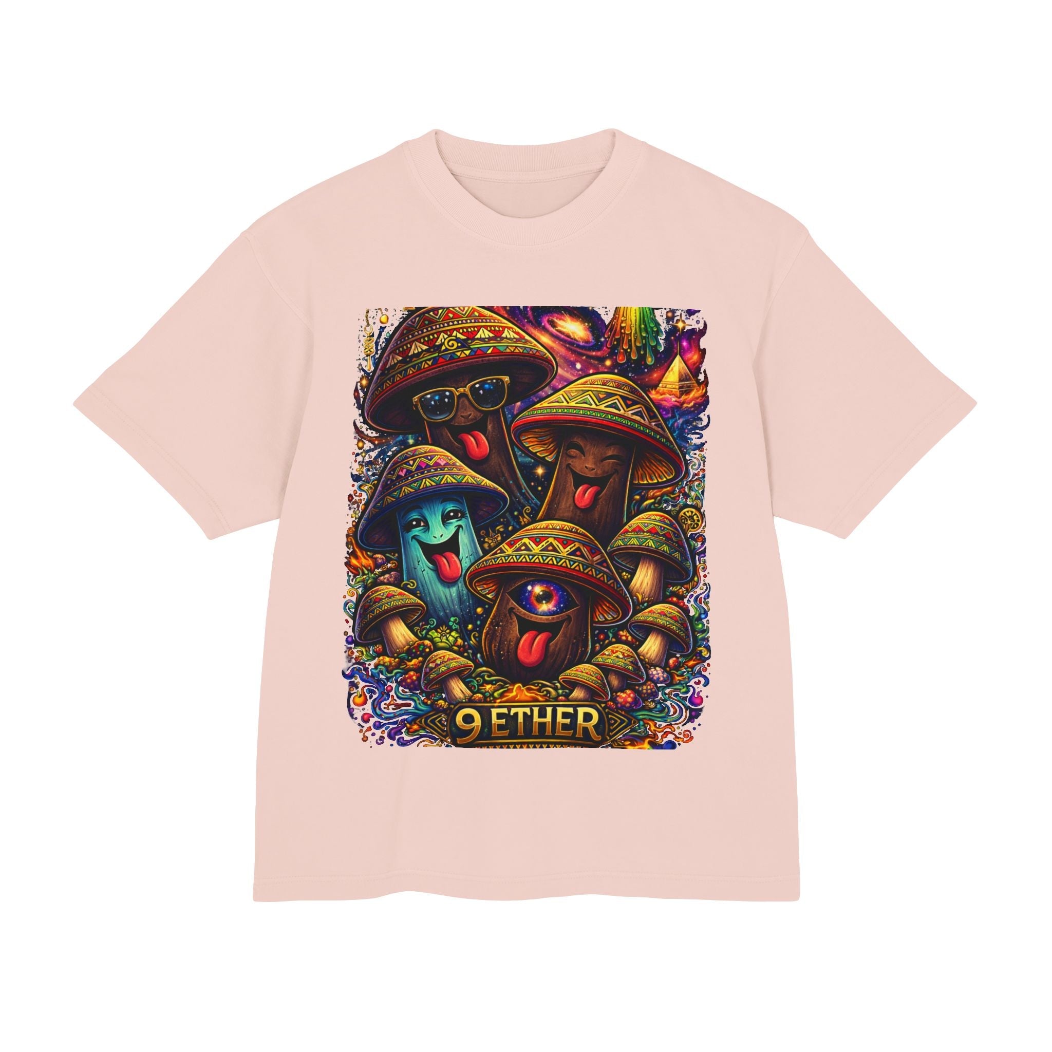 Mushroom Crew Graphic Tee — Psychedelic 9 Ether Art Shirt
