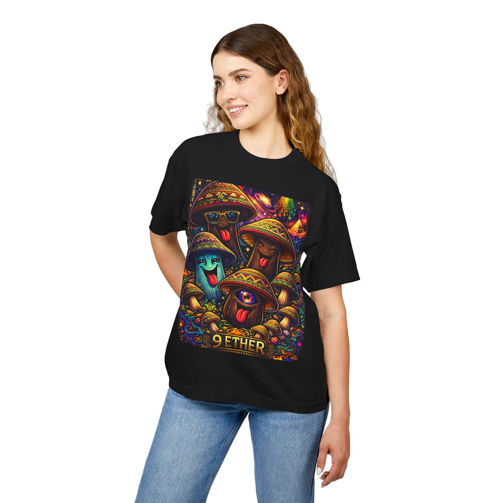 Mushroom Crew Graphic Tee — Psychedelic 9 Ether Art Shirt