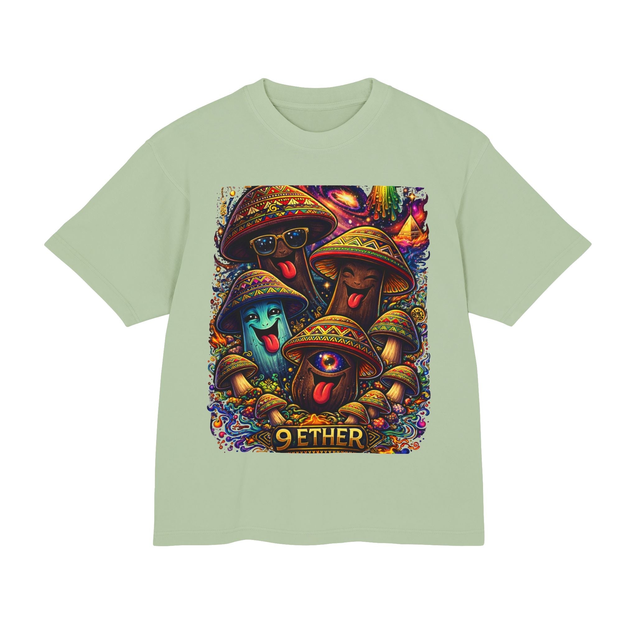 Mushroom Crew Graphic Tee — Psychedelic 9 Ether Art Shirt