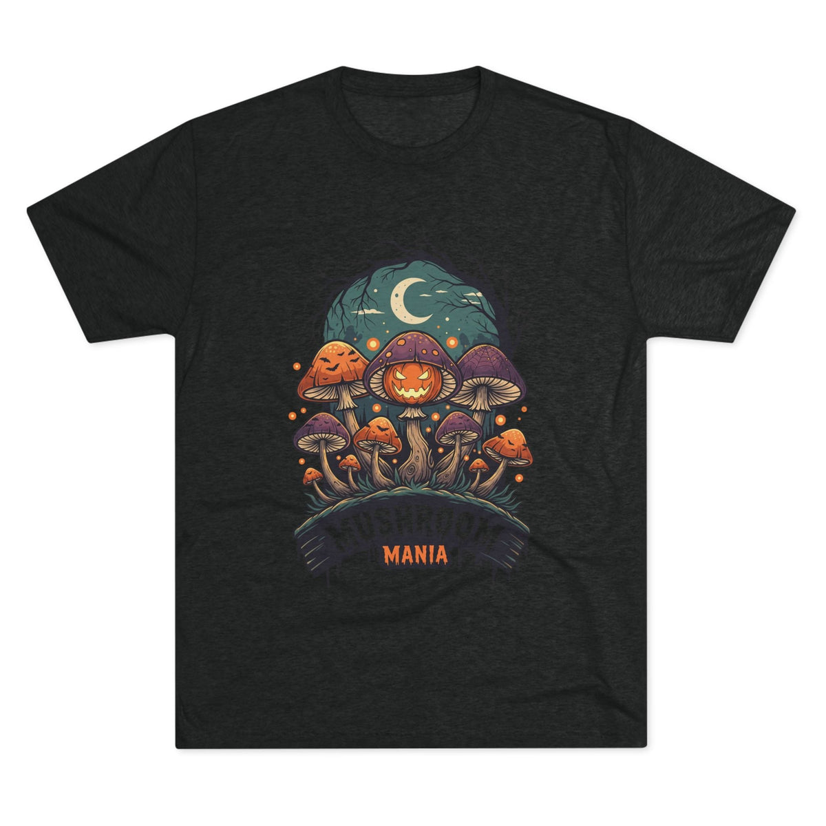 Mushroom Mania Halloween Tee — Spooky Jack-O'-Lantern Mushroom Streetwear