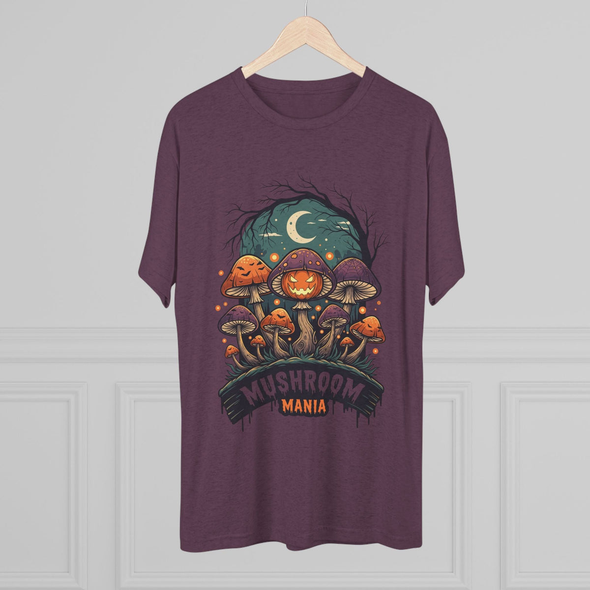 Mushroom Mania Halloween Tee — Spooky Jack-O'-Lantern Mushroom Streetwear
