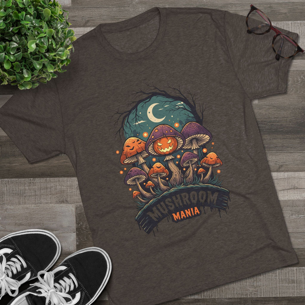 Mushroom Mania Halloween Tee — Spooky Jack-O'-Lantern Mushroom Streetwear