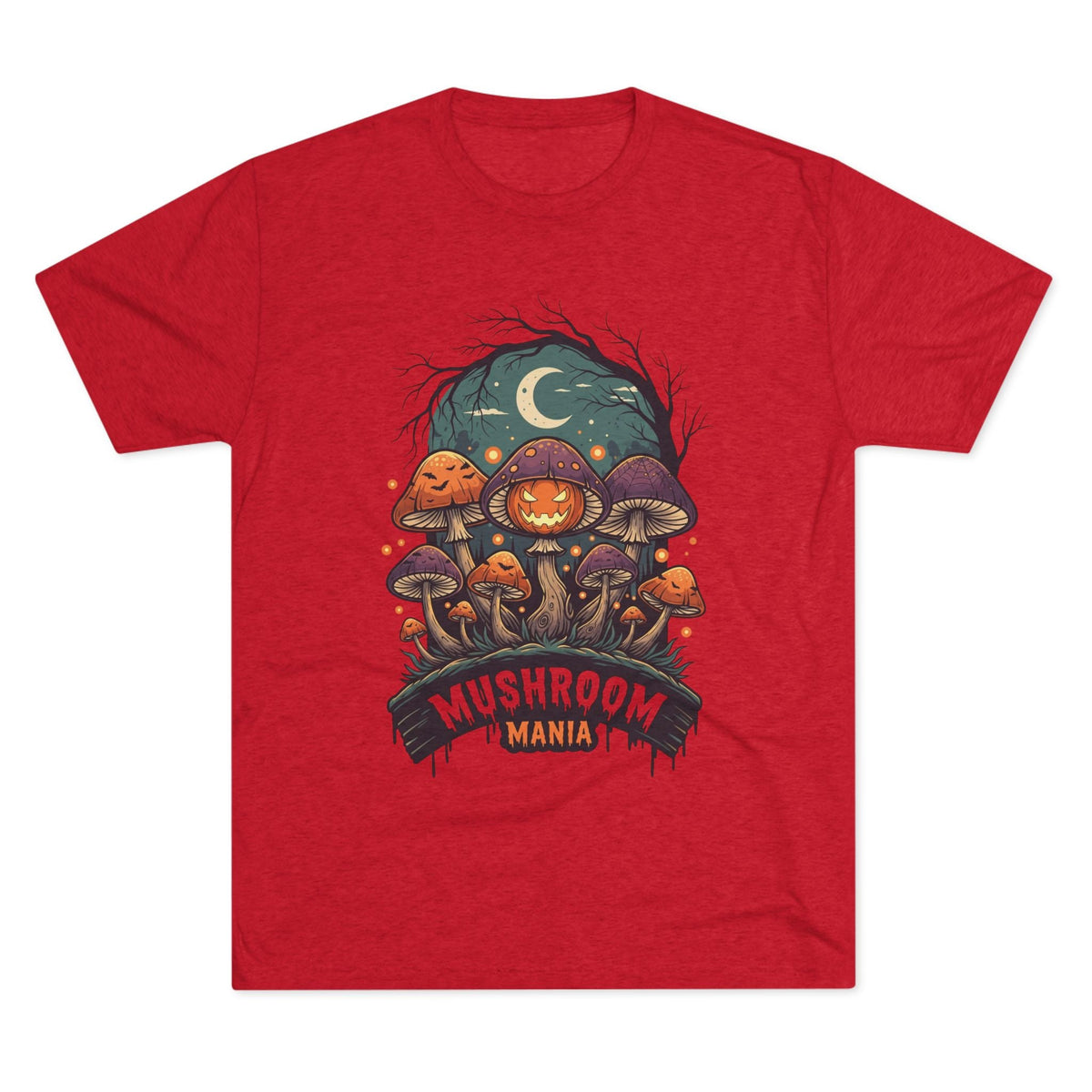 Mushroom Mania Halloween Tee — Spooky Jack-O'-Lantern Mushroom Streetwear
