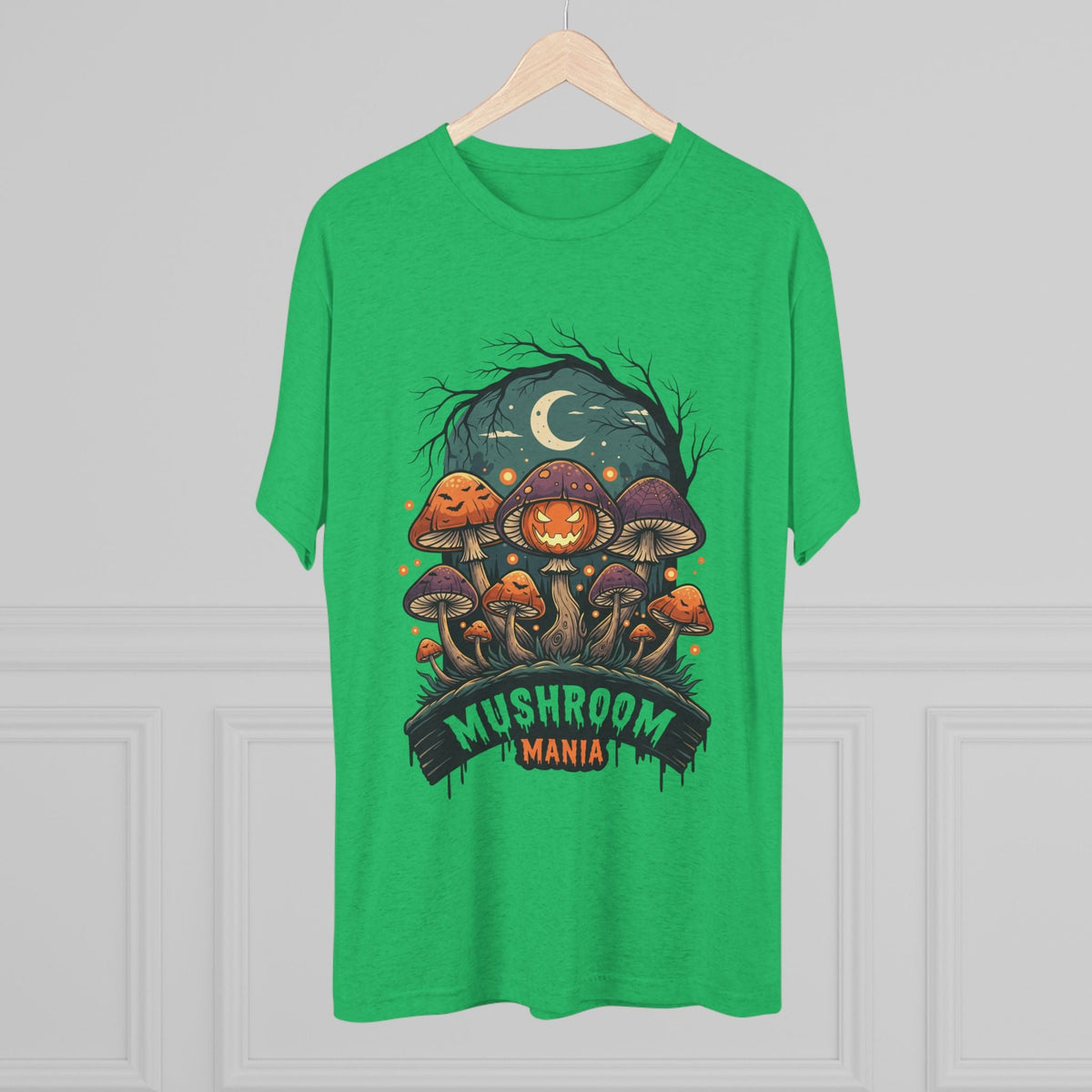 Mushroom Mania Halloween Tee — Spooky Jack-O'-Lantern Mushroom Streetwear