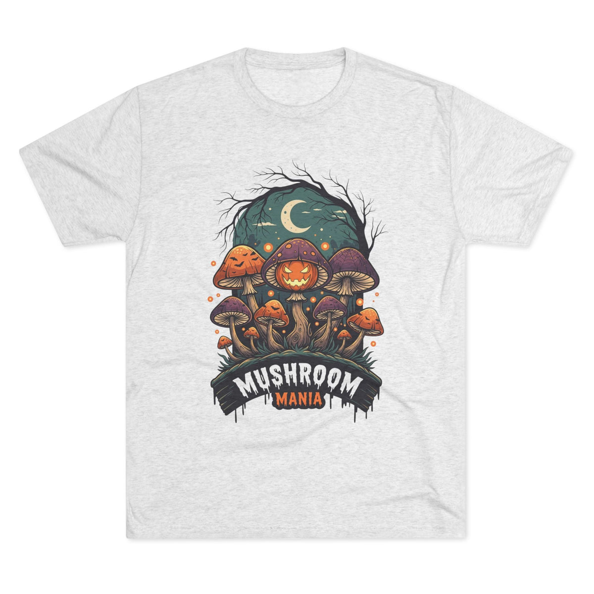 Mushroom Mania Halloween Tee — Spooky Jack-O'-Lantern Mushroom Streetwear