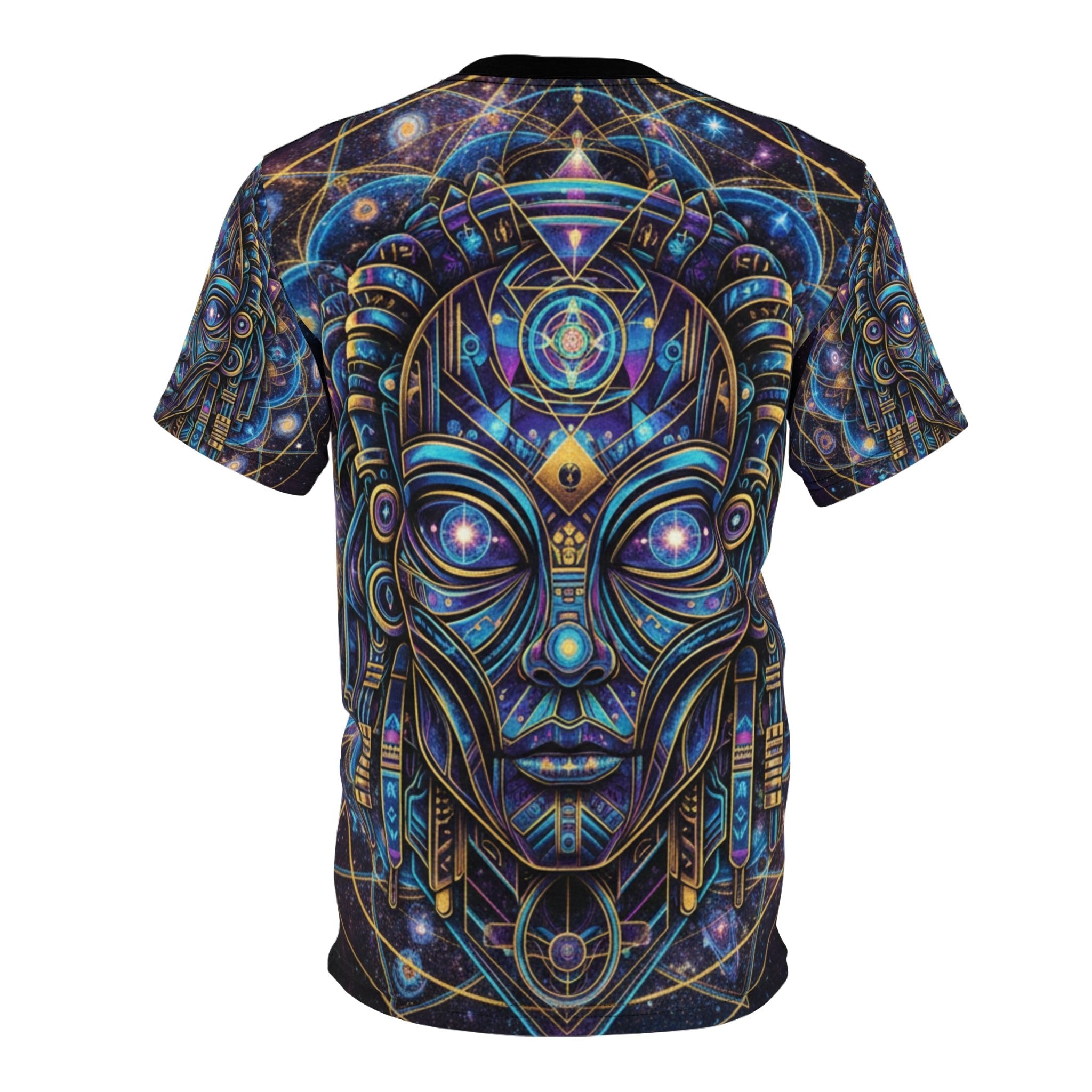 Mystic Geometric Alien Mask Tee | All-Over Print