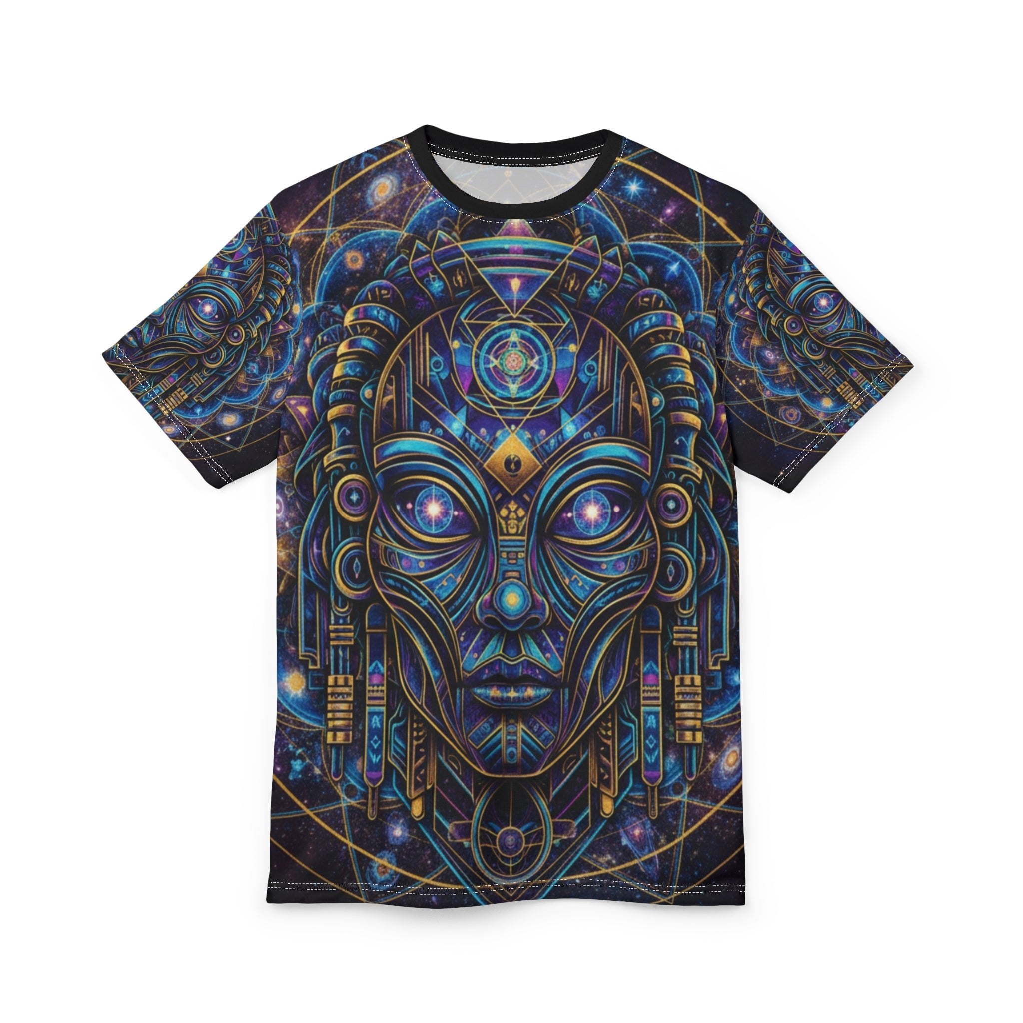 Mystic Geometric Alien Mask Tee | All-Over Print