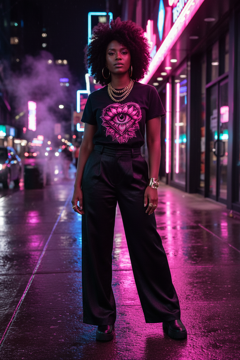 Mystic Heart Eye Tee — City Night