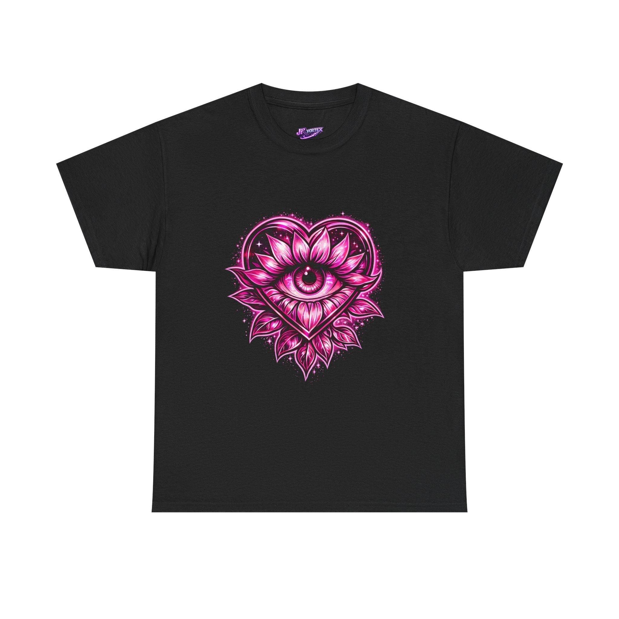 Mystic Heart Eye T‑Shirt — Pink Third Eye Lotus Graphic Tee Printify