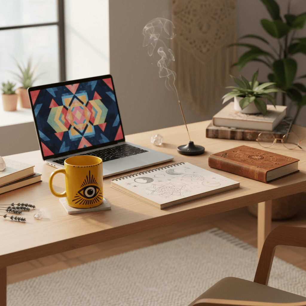 Mystical Eye Boho Workspace