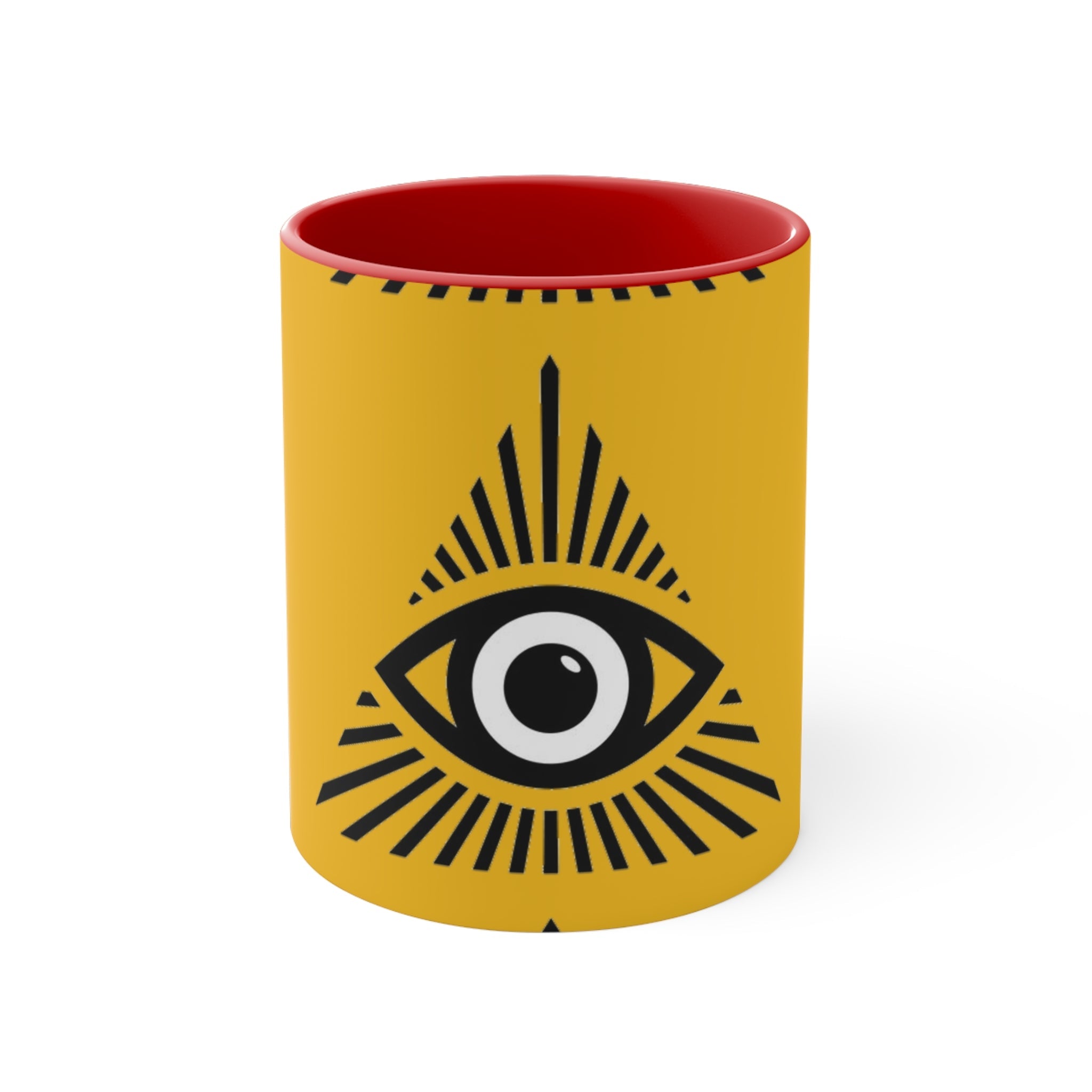 Mystical all seeing eye accent mug with colorful interior Printify
