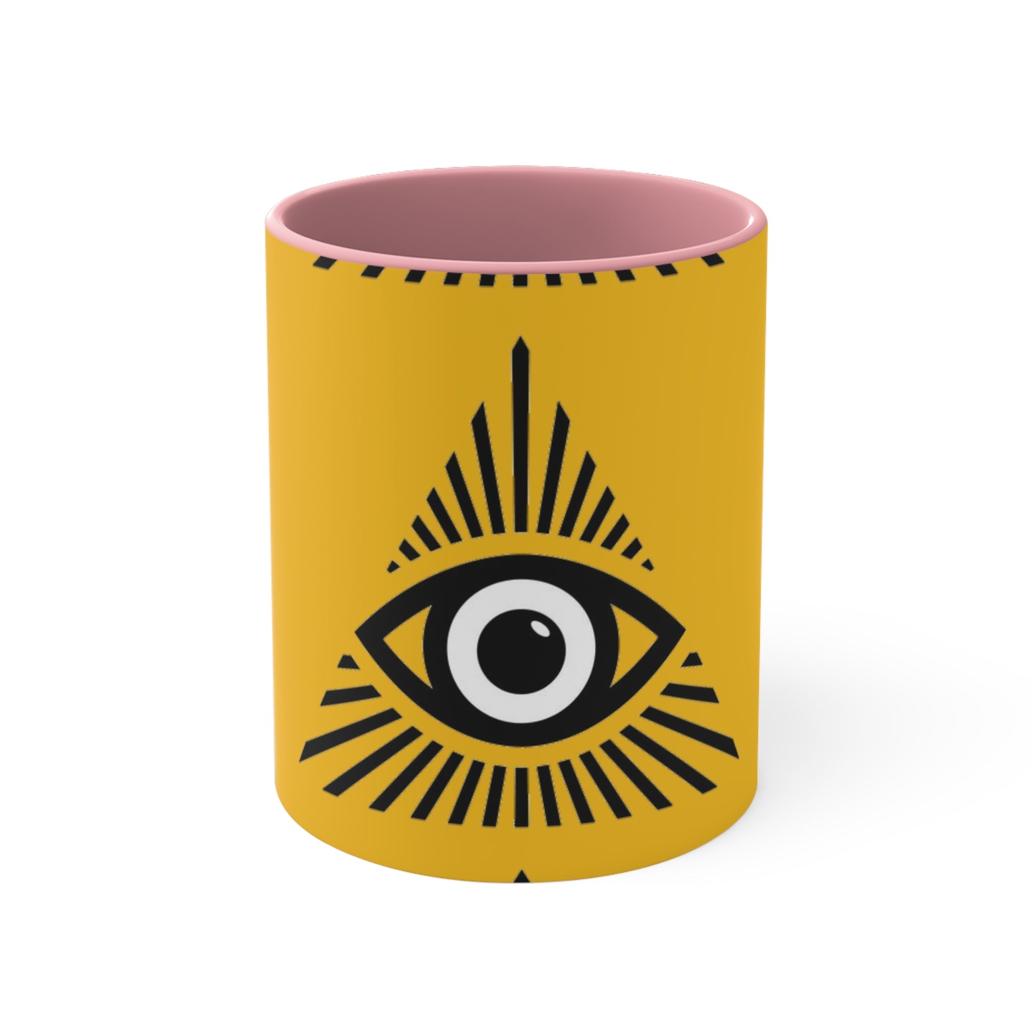 Mystical all seeing eye accent mug with colorful interior Printify