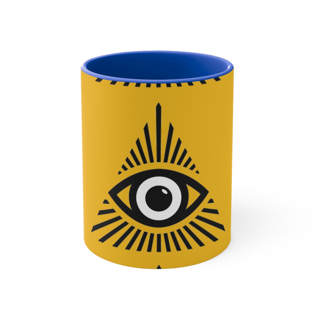 Mystical all seeing eye accent mug with colorful interior Printify
