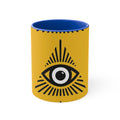 Mystical all seeing eye accent mug with colorful interior Printify