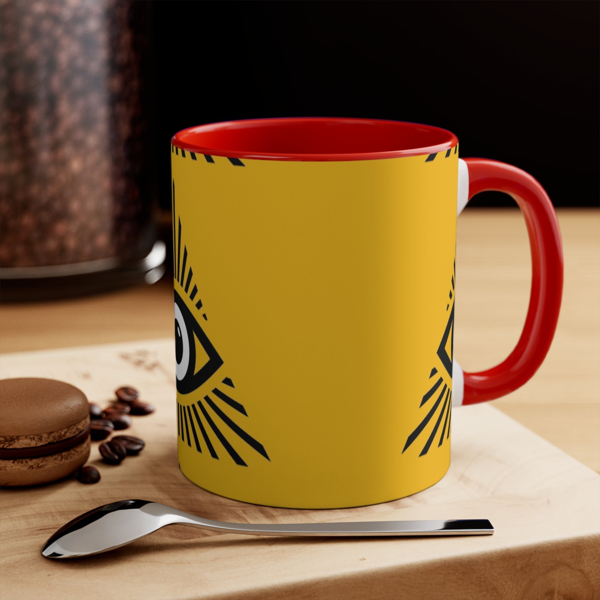 Mystical all seeing eye accent mug with colorful interior Printify