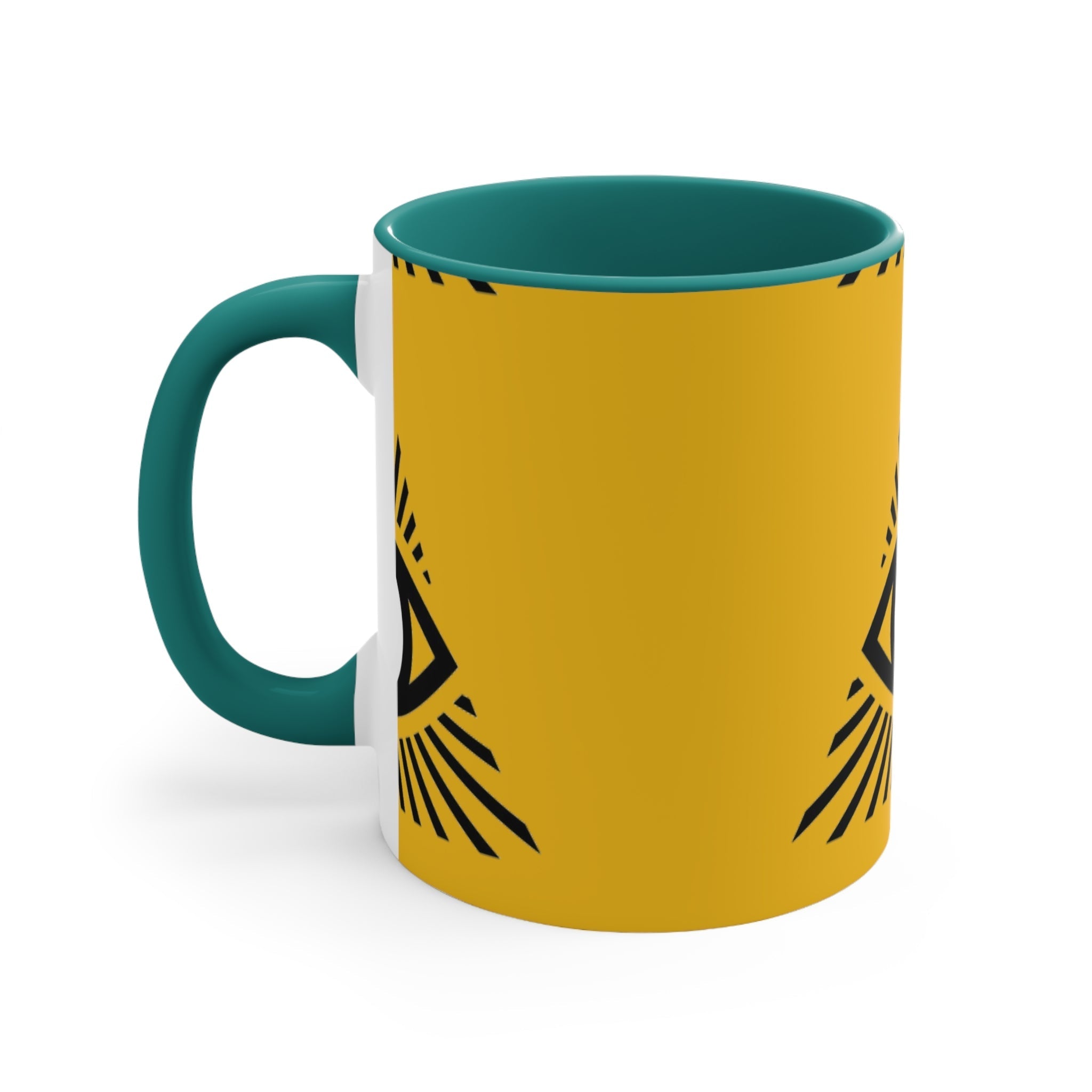 Mystical all seeing eye accent mug with colorful interior Printify