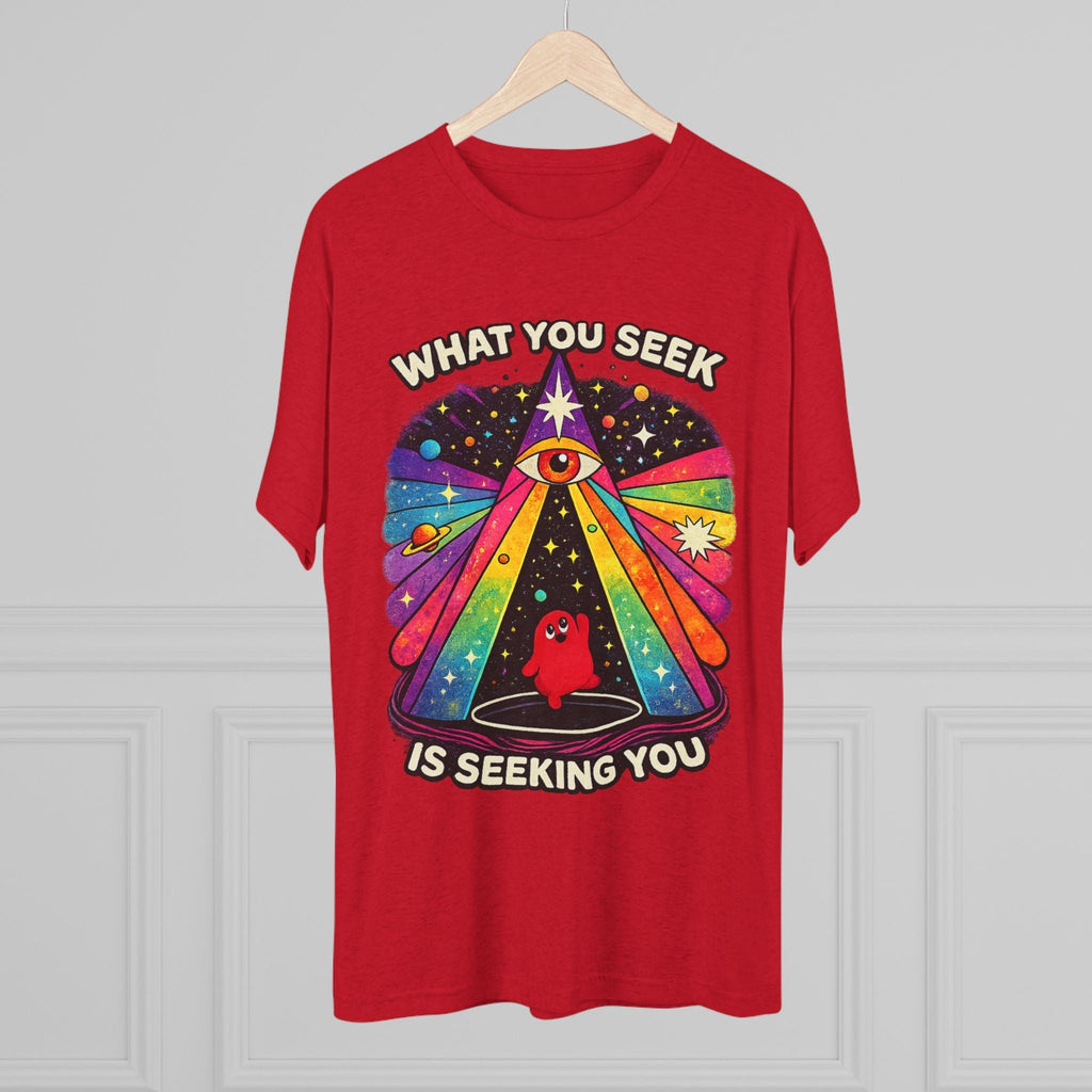 Mystical Rainbow Eye Tee — "What You Seek Is Seeking You" Graphic T-Shirt Printify