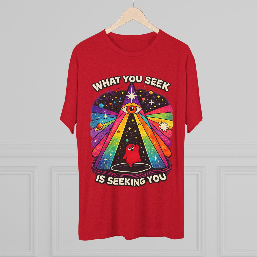 Mystical Rainbow Eye Tee — "What You Seek Is Seeking You" Graphic T-Shirt Printify